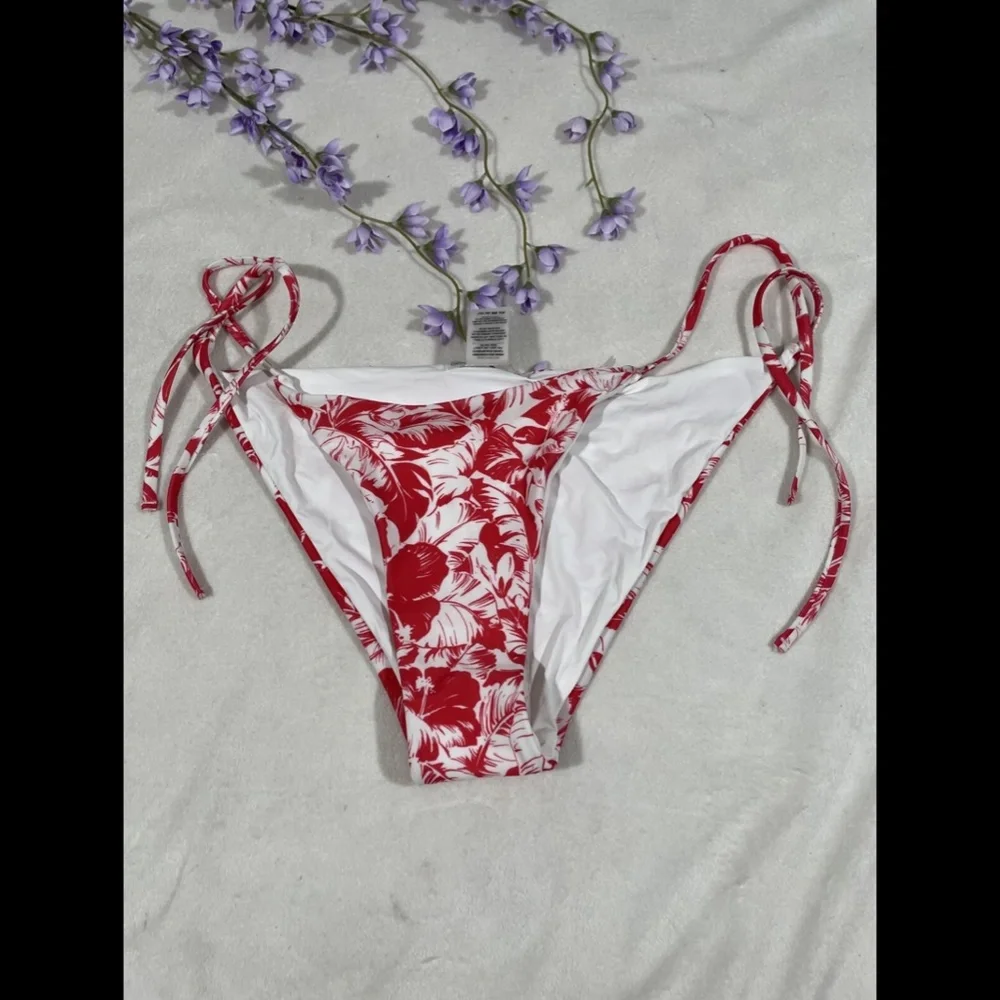 NEW $95 Onia Kate String‎ Tie Floral Bikini Bottoms in Hibiscus [ SZ Large ]